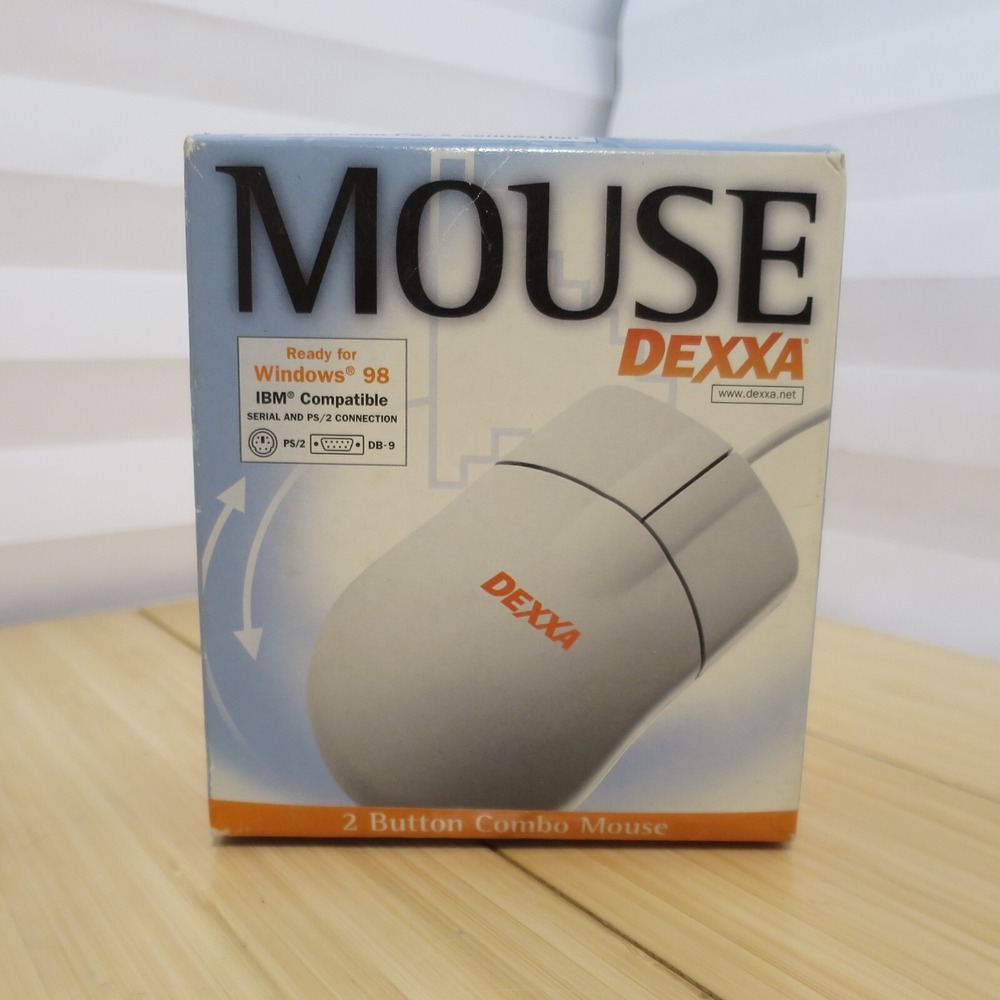 Dexxa Standard‎ Wheel Scroll 2 Button PS2 DB-9 Mouse IBM Compatible Serial PS2